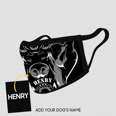 Personalized Dog Gift Idea - Angry Dog In Black Zoom In For Dog Lovers - Cloth Mask